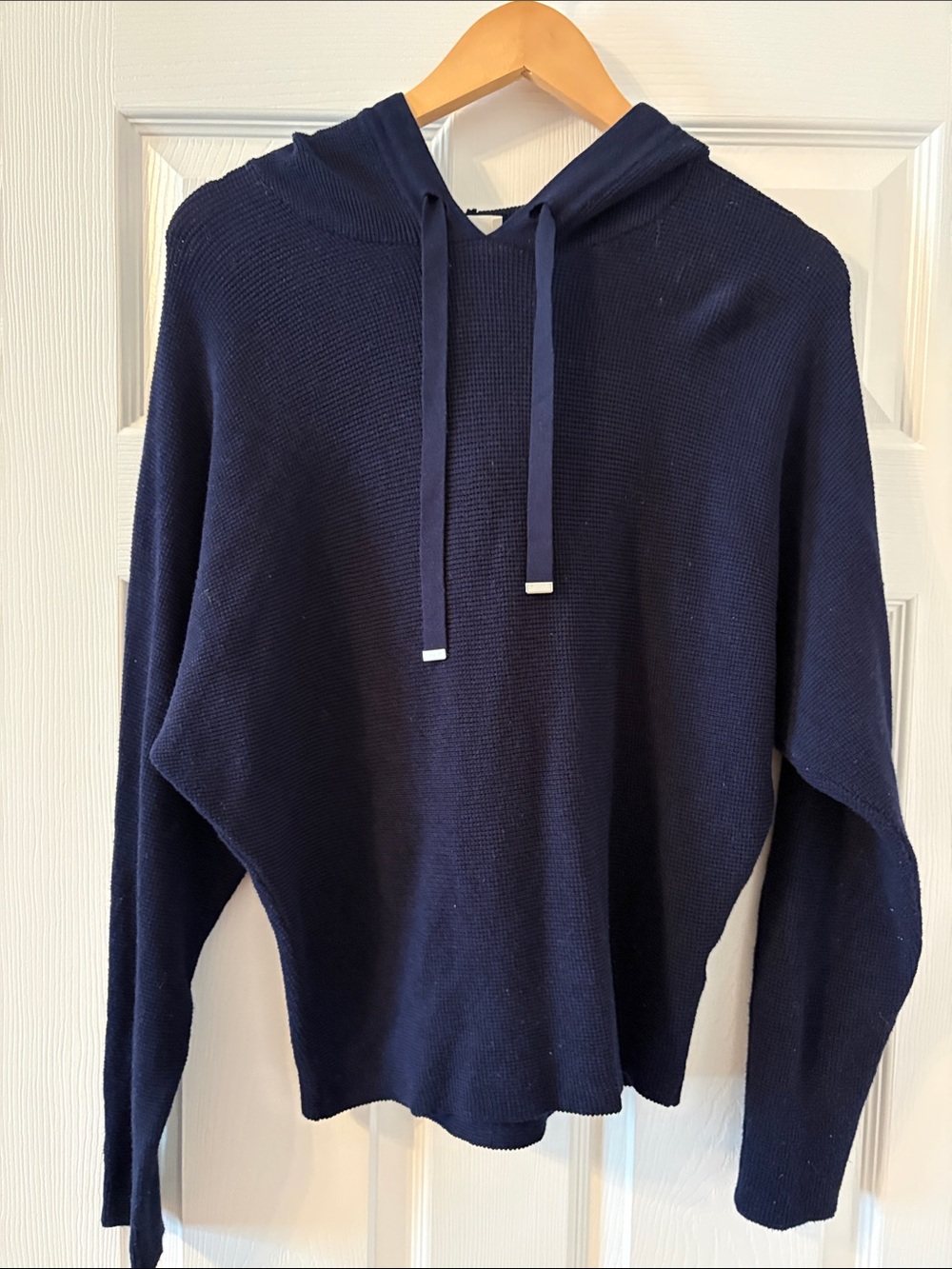Women’s Navy Crewneck Hooded Knit Sweater
